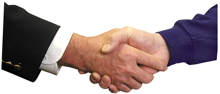 a handshake between two people