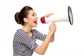 woman with megaphone