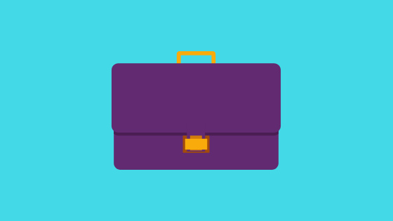 illustration of a purple briefcase on a blue background