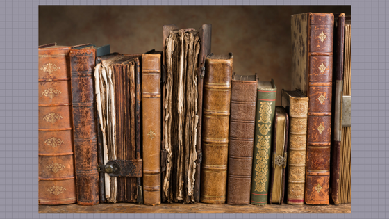 row of old books